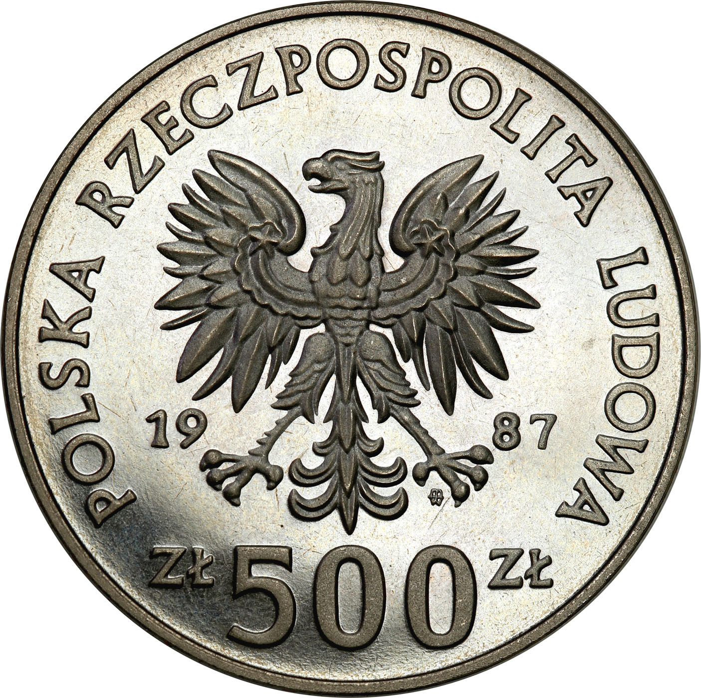 PRL. PRÓBA Nikiel 500 złotych 1987 – XV Zimowe Igrzyska Olimpijskie